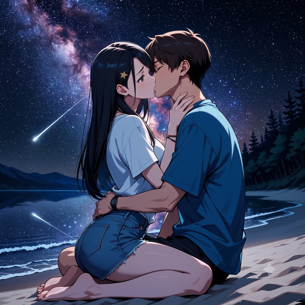 満天の星空の下で(モデル：早乙女さくら)