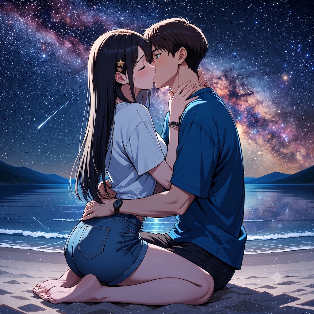 満天の星空の下で(モデル：早乙女さくら)