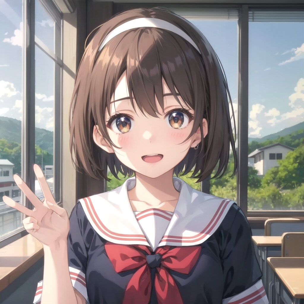 教室で元気に手を挙げる | の人気AIイラスト・グラビア