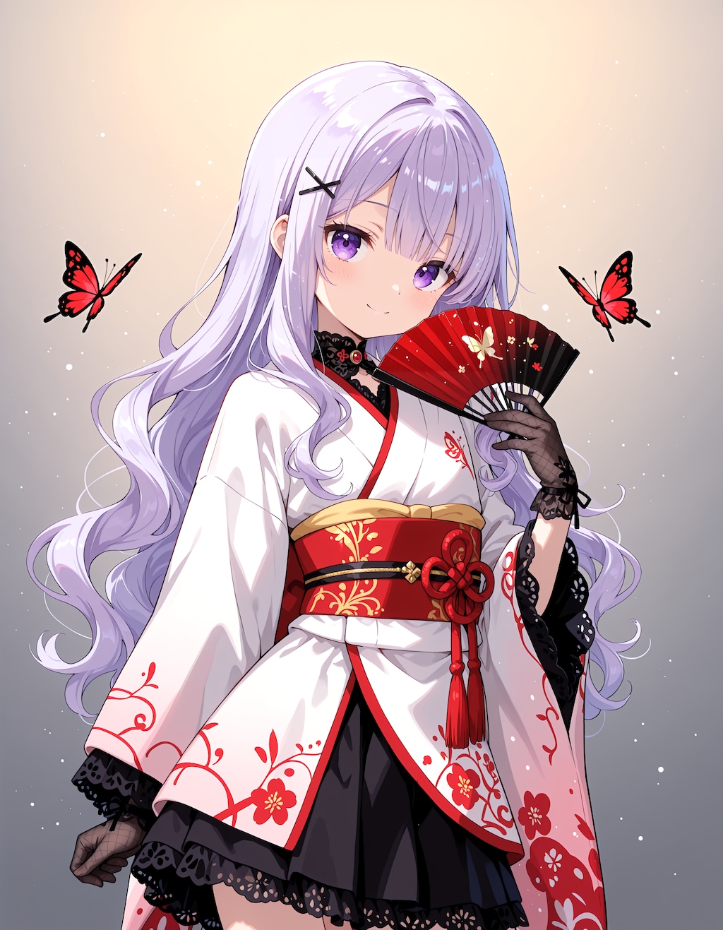 黒レースの和装乙女