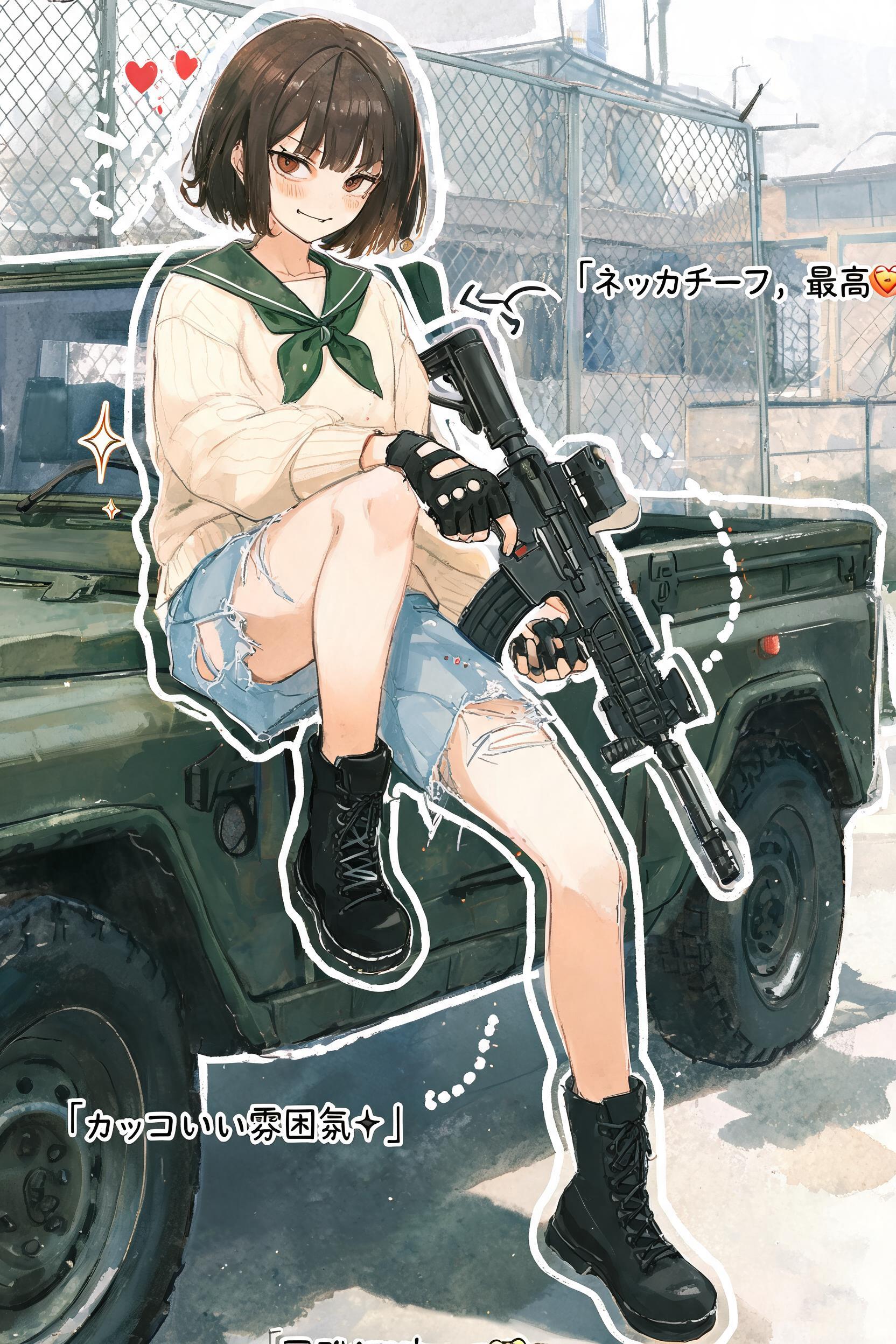 ミリオタ女子高生 | の人気AIイラスト・グラビア