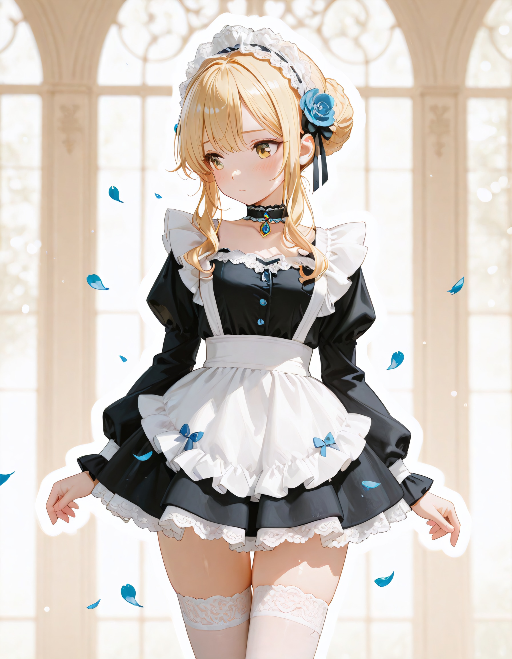 青薔薇と絶対領域 | の人気AIイラスト・グラビア