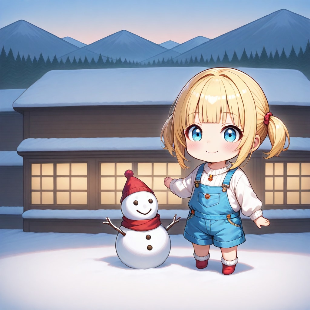 ミニ雪だるま作った～