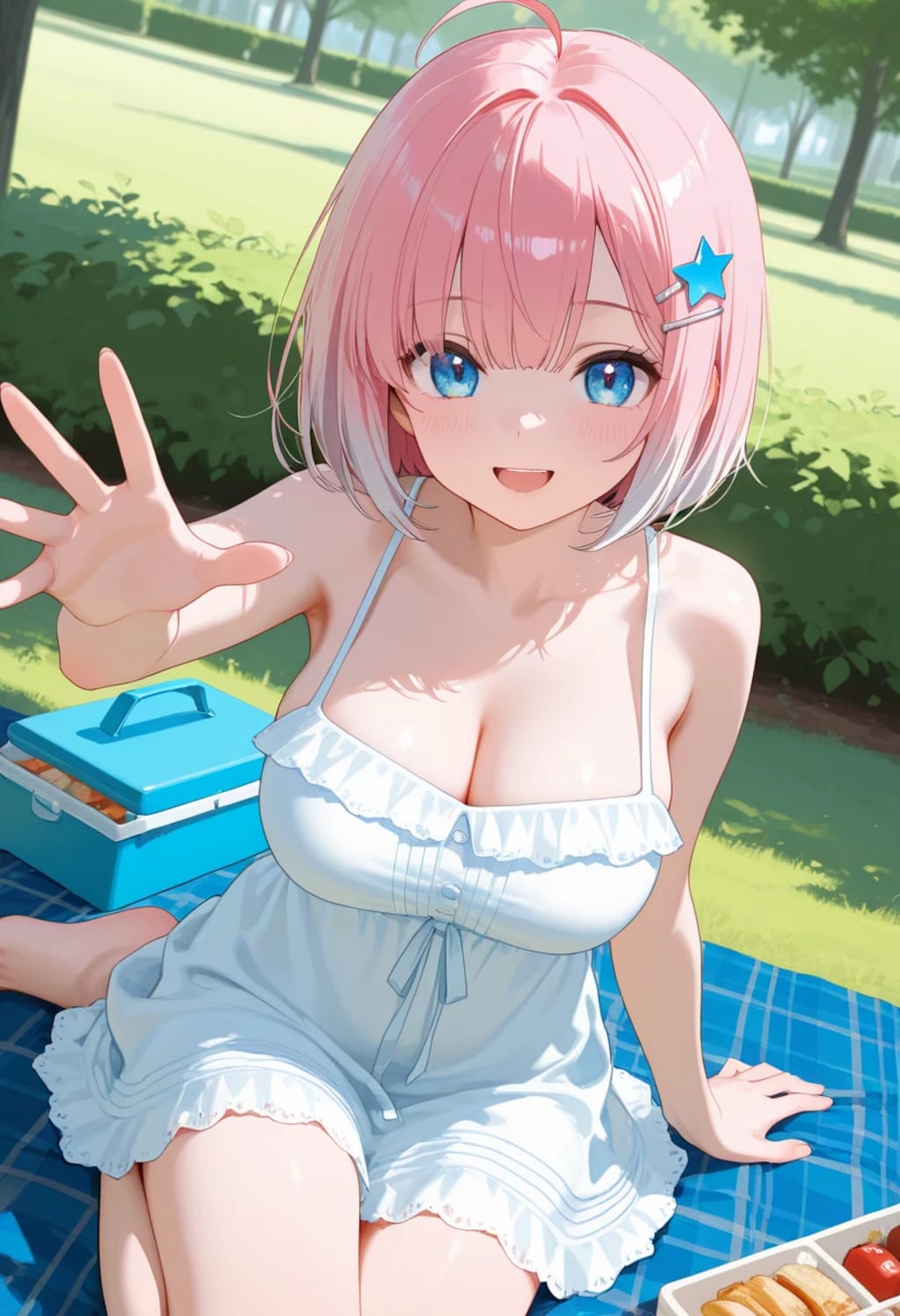 ピンクボブお姉さんとピクニック