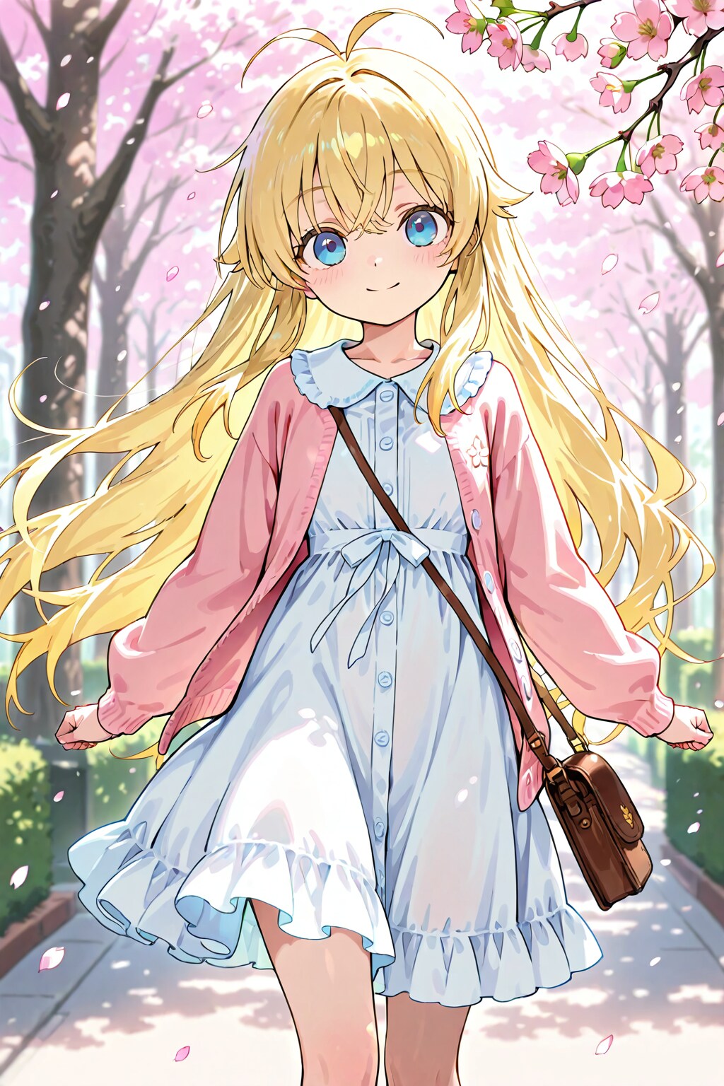 春色コーデの金髪ちゃん