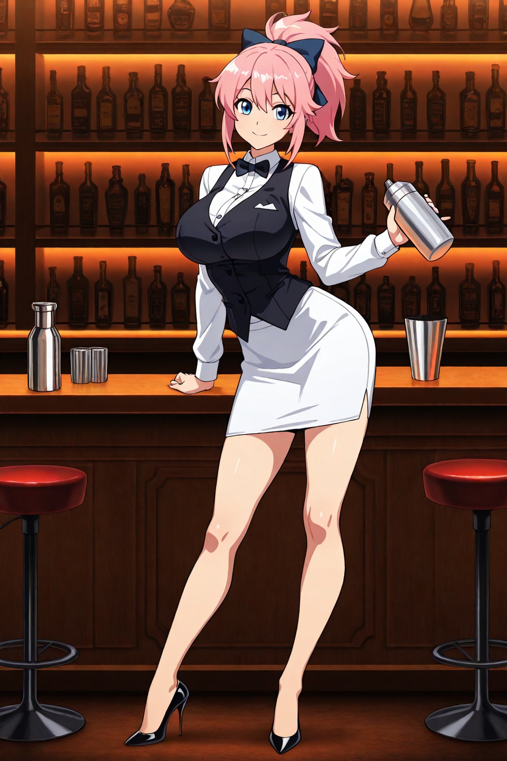 女性バーテンダー