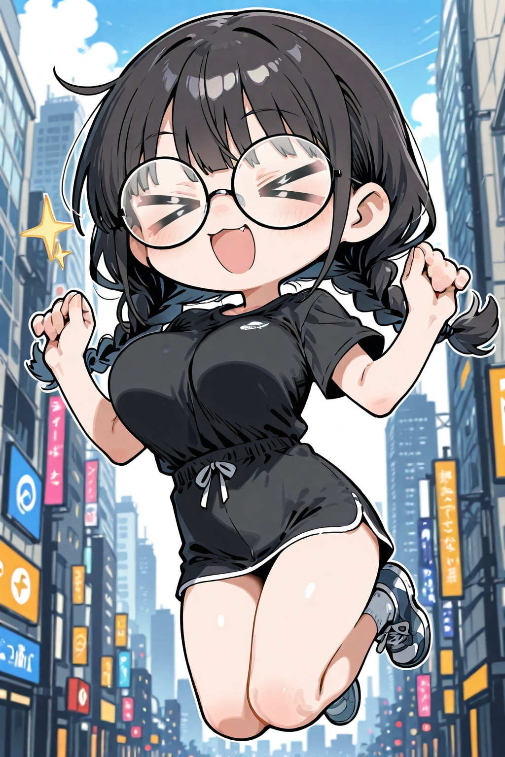 跳ねるおさげちゃん | の人気AIイラスト・グラビア