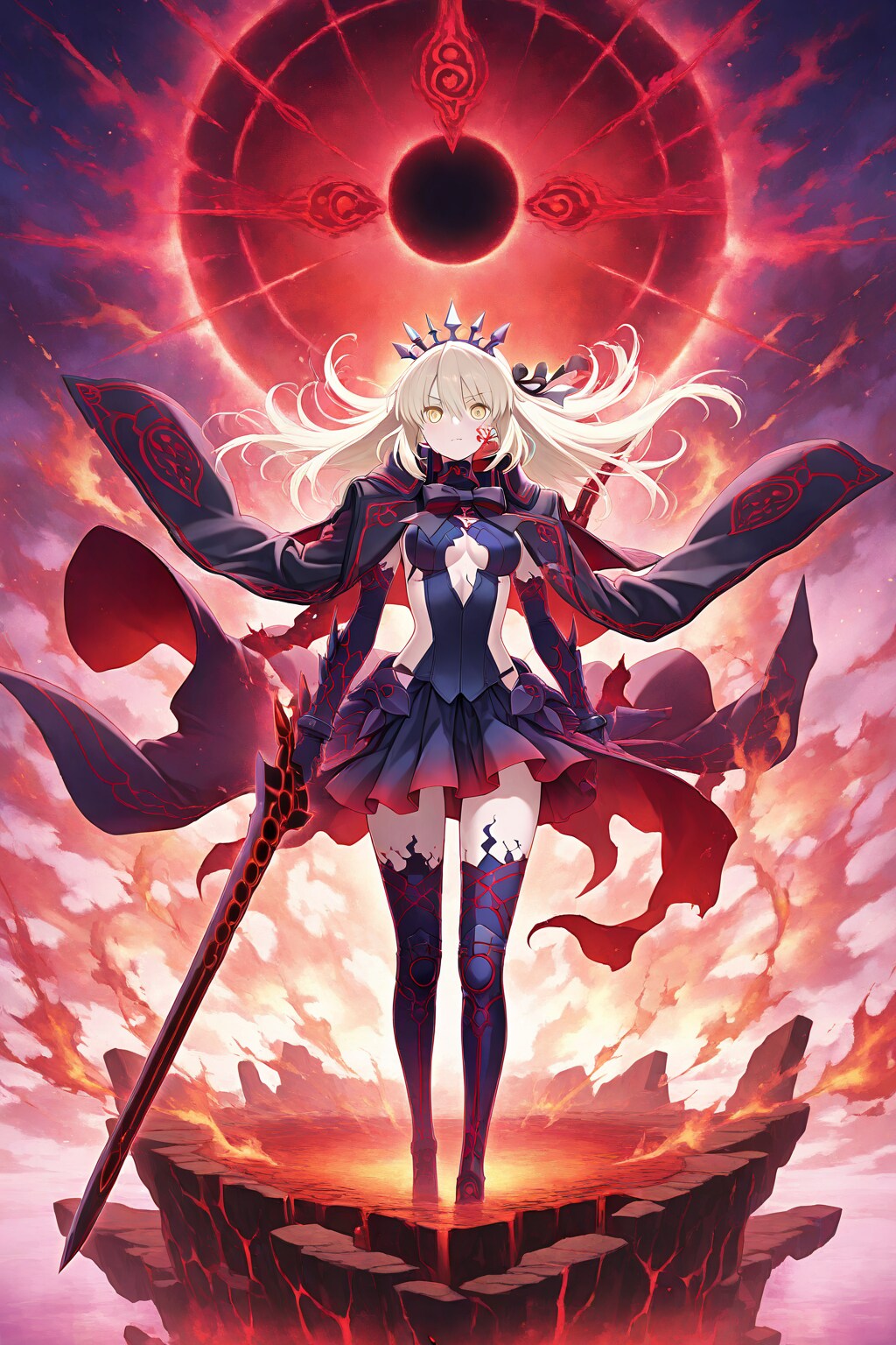 【FGO】より、第３再臨姿のアルトリア・ペンドラゴン(オルタ)のイメージ その２