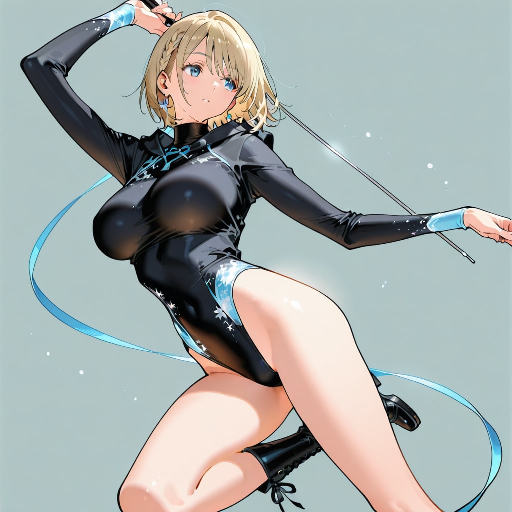 金髪ショート新体操美少女