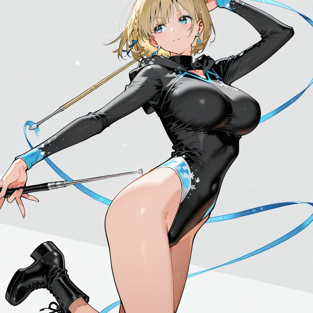 金髪ショート新体操美少女