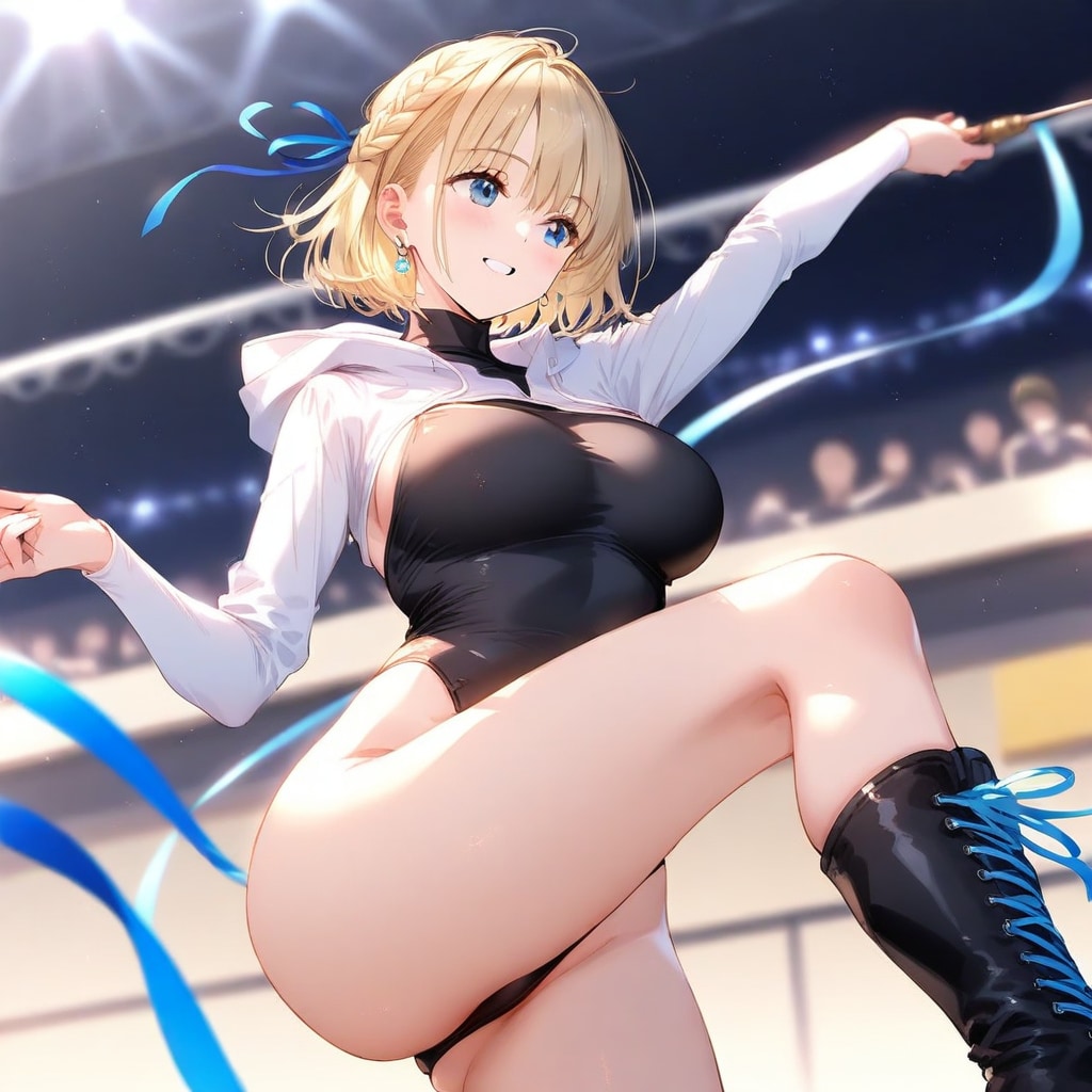 金髪ショート新体操美少女