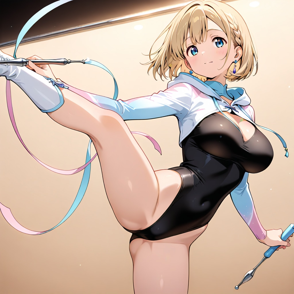 金髪ショート新体操美少女