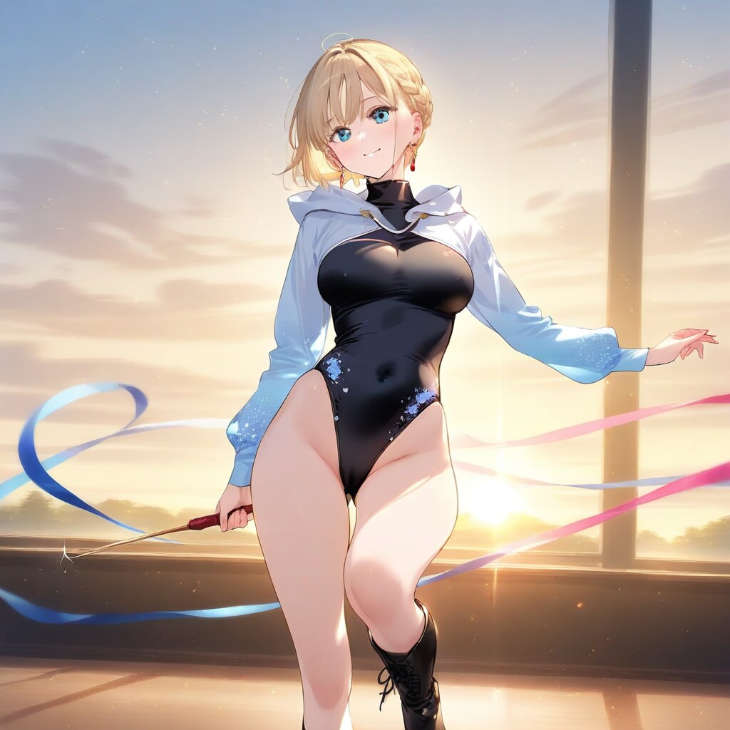 金髪ショート新体操美少女