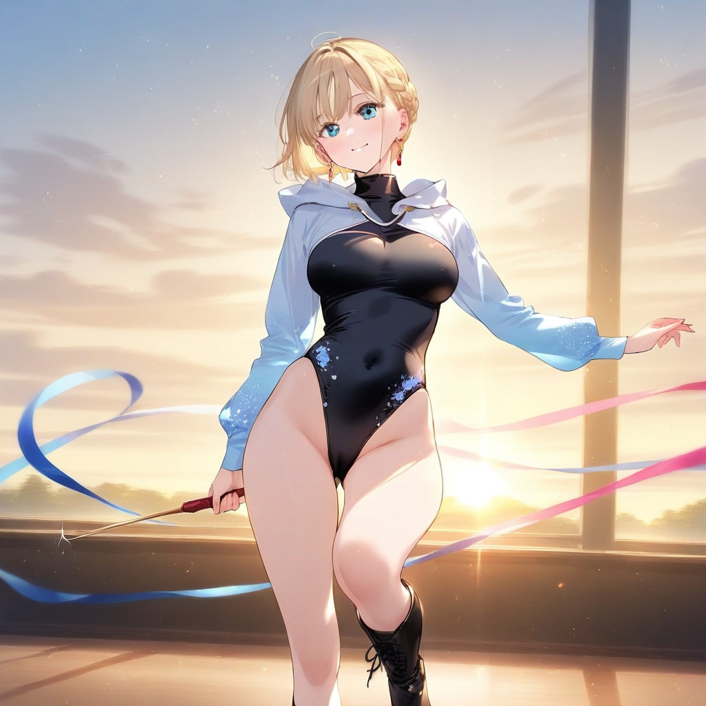 金髪ショート新体操美少女
