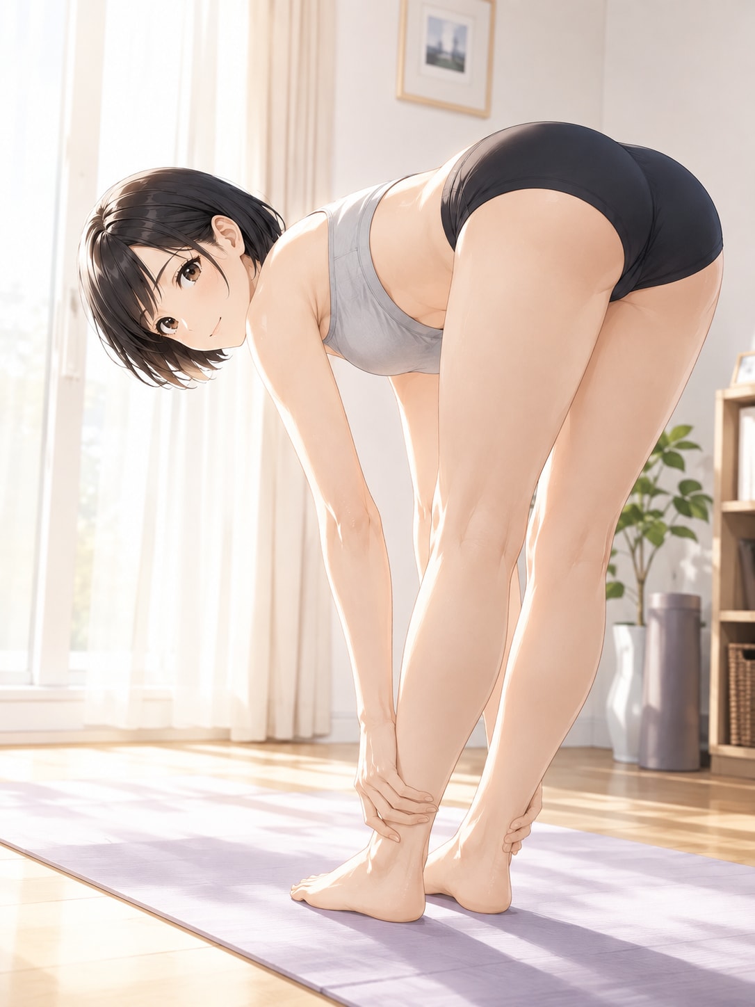 ストレッチする美月さん