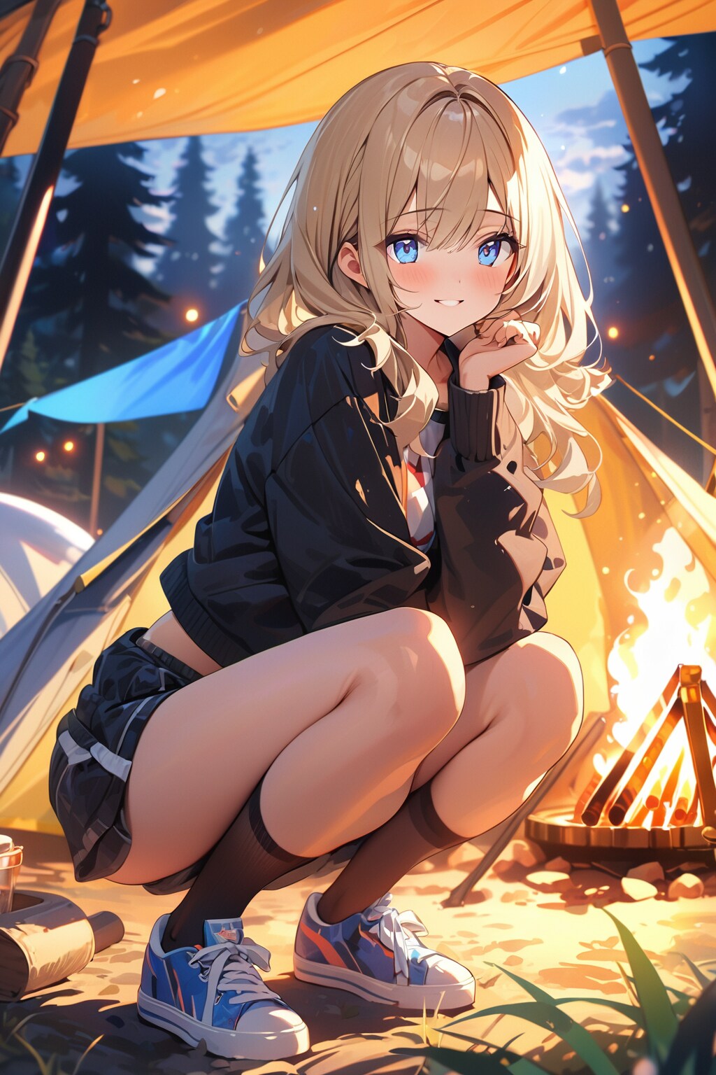 金髪　キャンプ