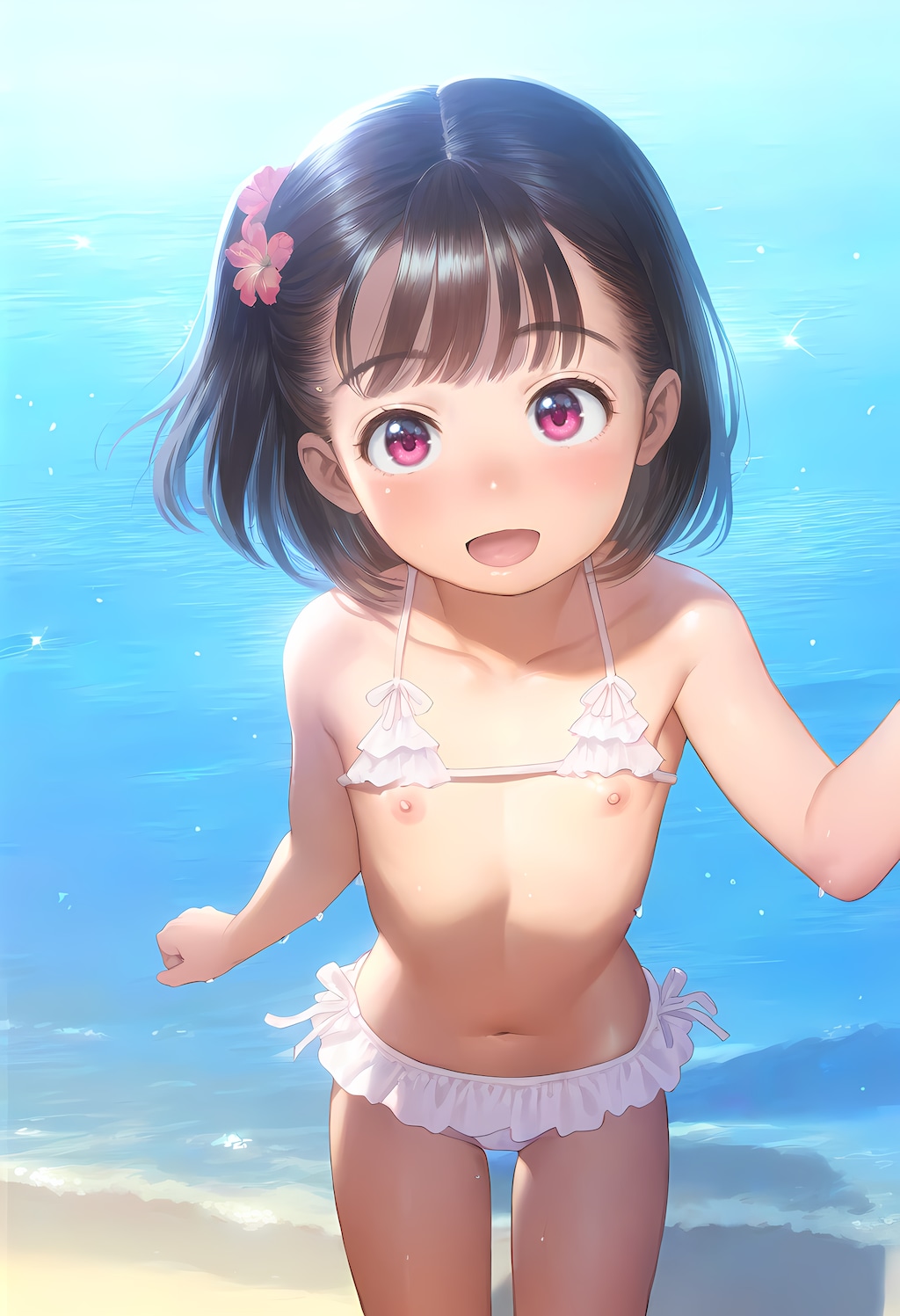 水着胸ちら
