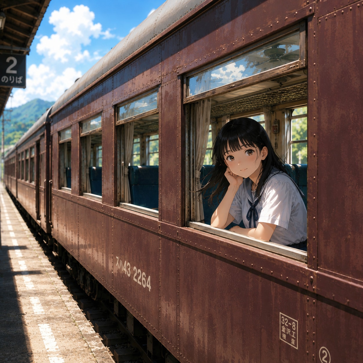 駅のホームの少女