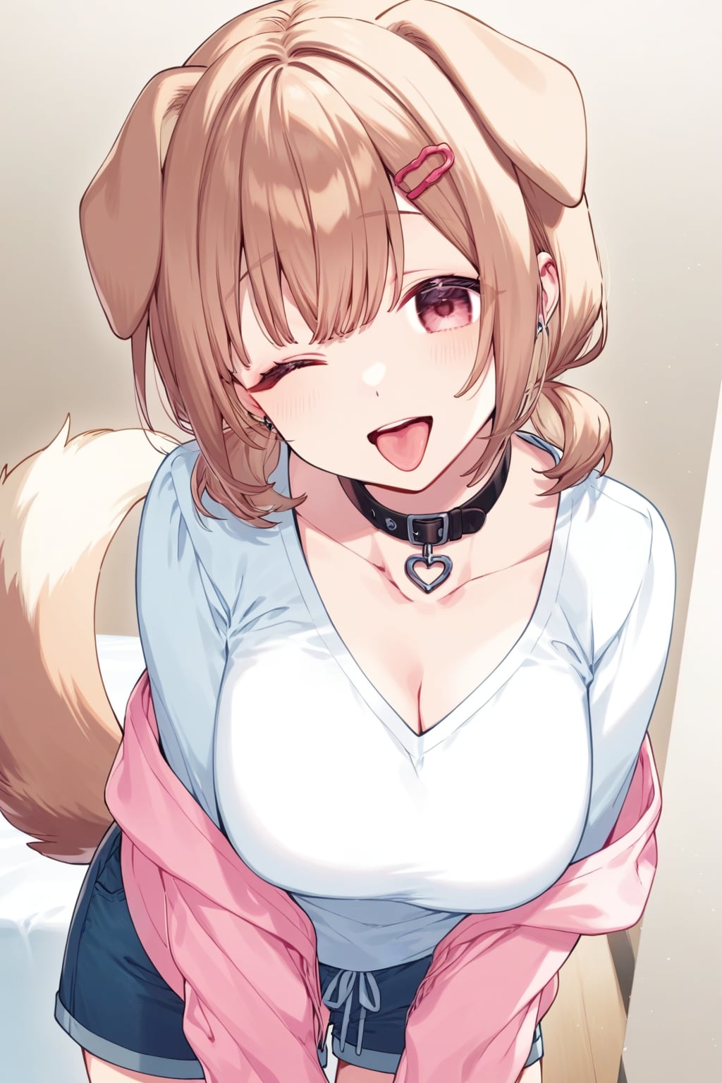 ウィンクする犬っ子
