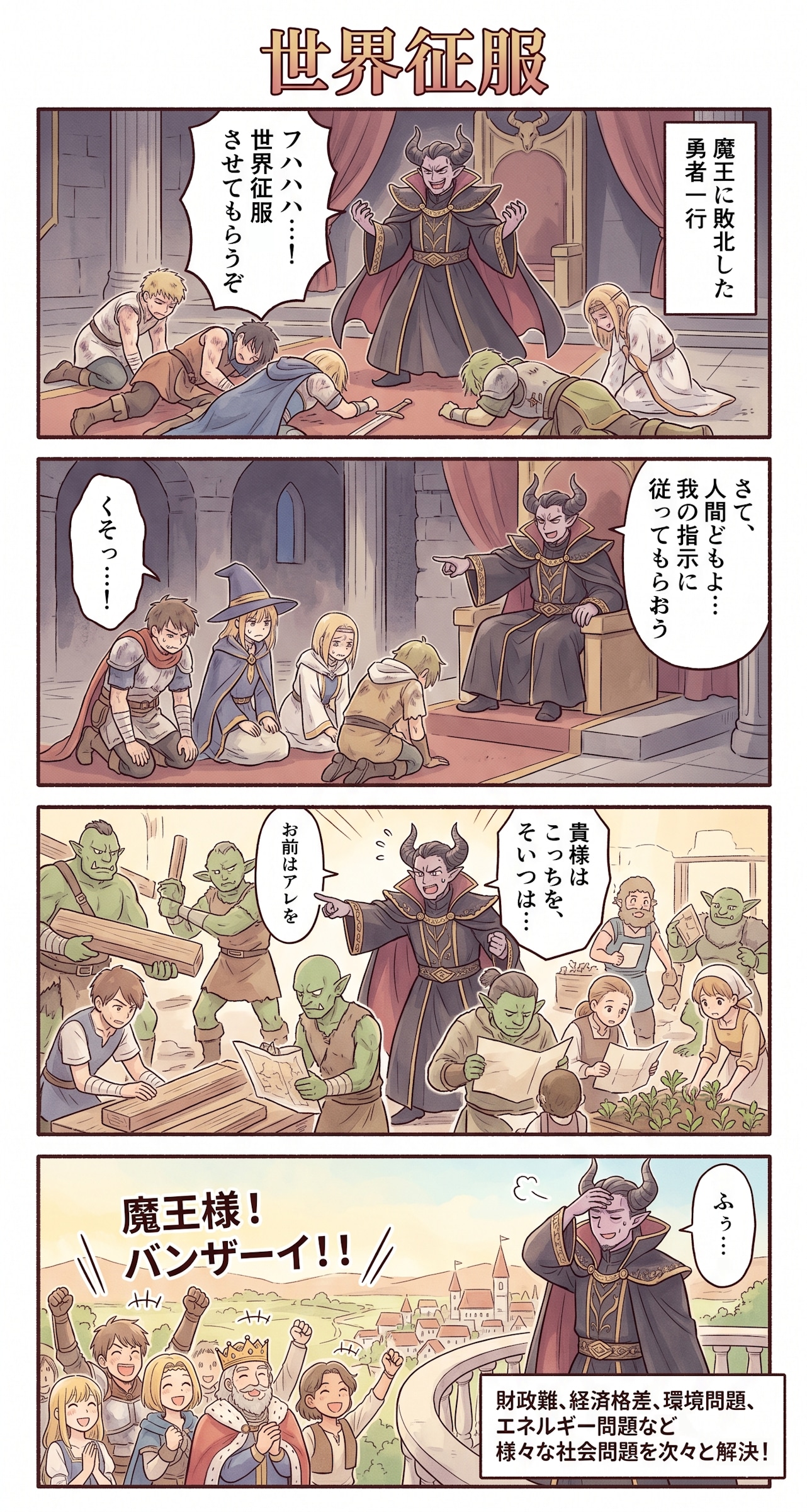#54 ゆる日常4コマ・RPG編「世界征服」