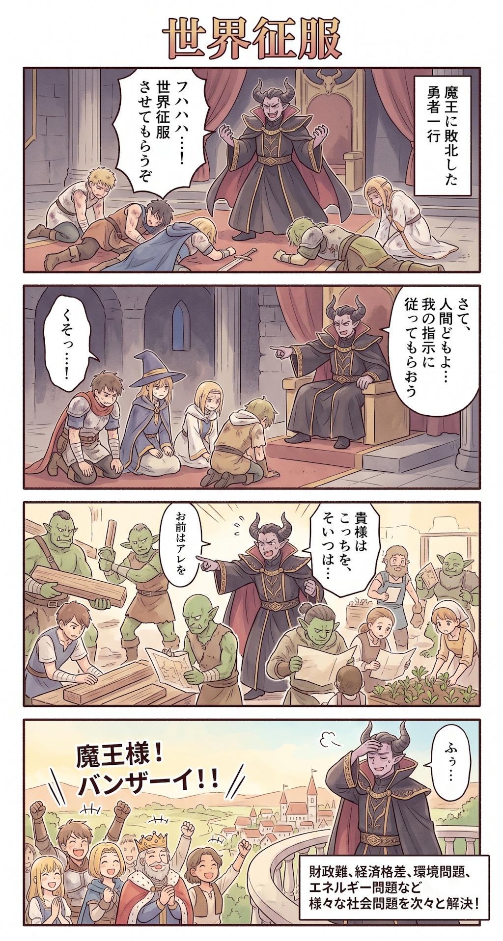 #54 ゆる日常4コマ・RPG編「世界征服」