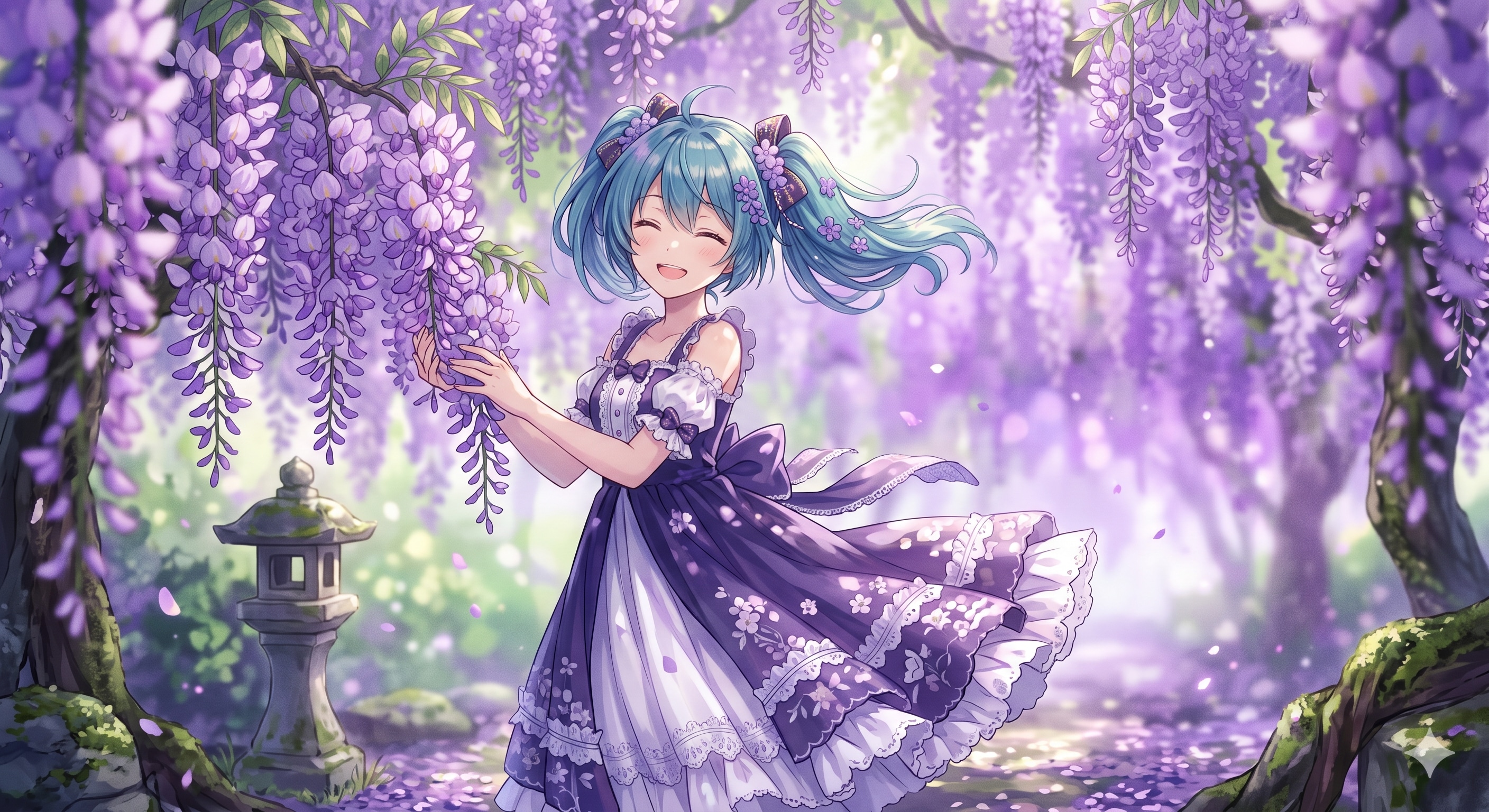 藤の花とミクさん | の人気AIイラスト・グラビア