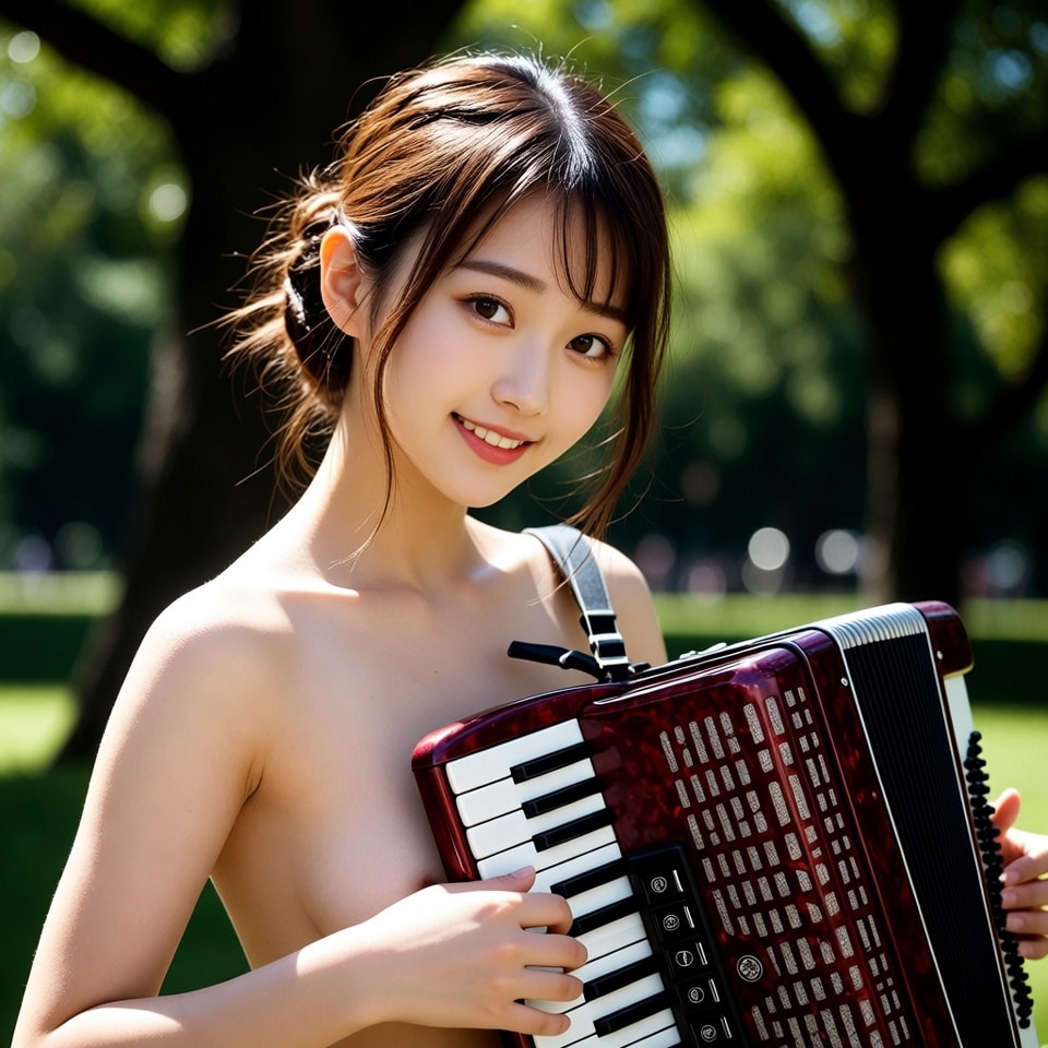全裸楽器演奏（全年齢フォト）アコーディオン(再)