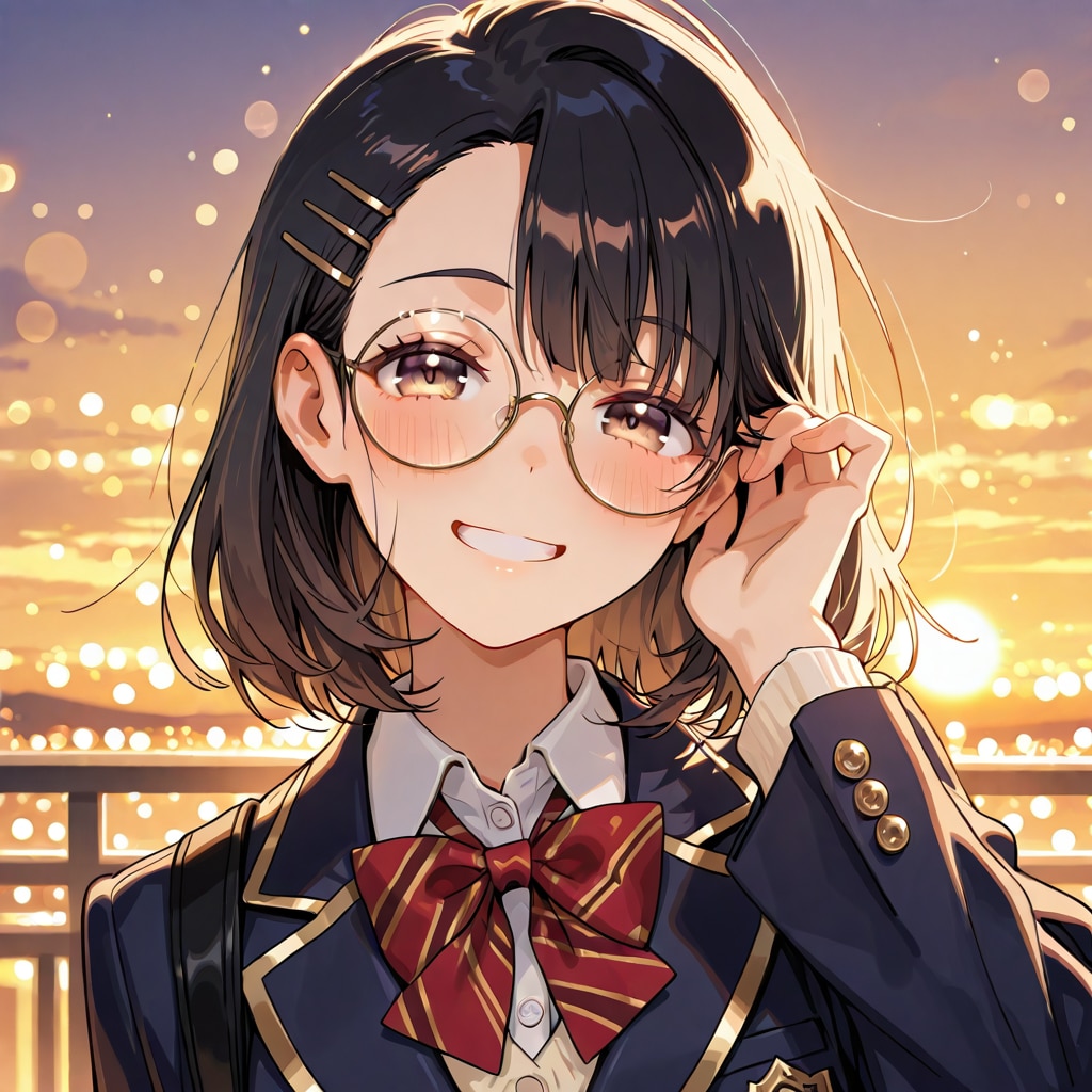 夕日、君の笑顔