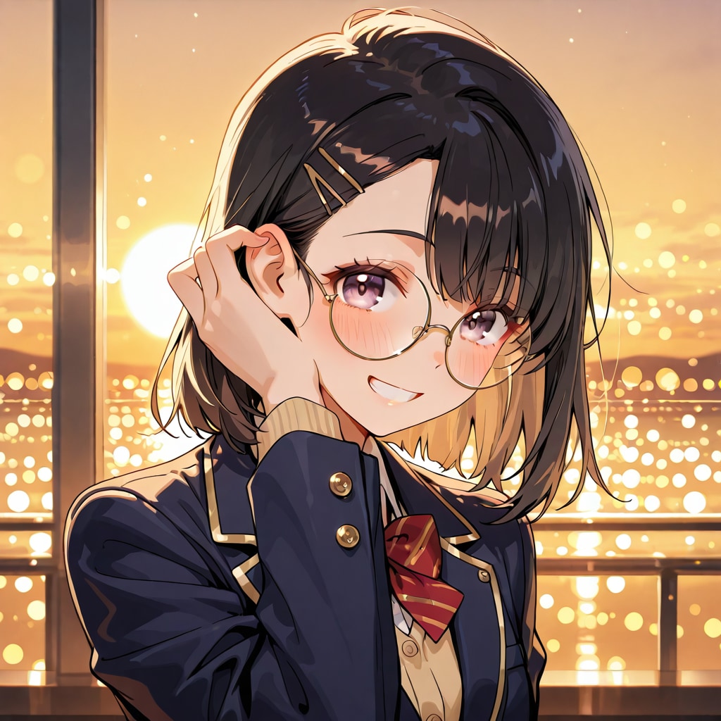 夕日、君の笑顔