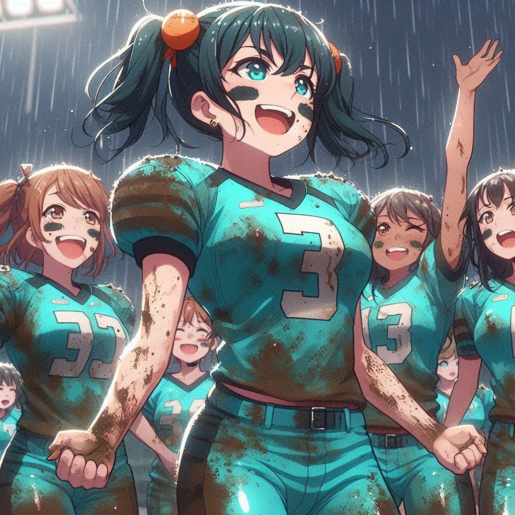 🏈泥まみれの女子アメフト 138