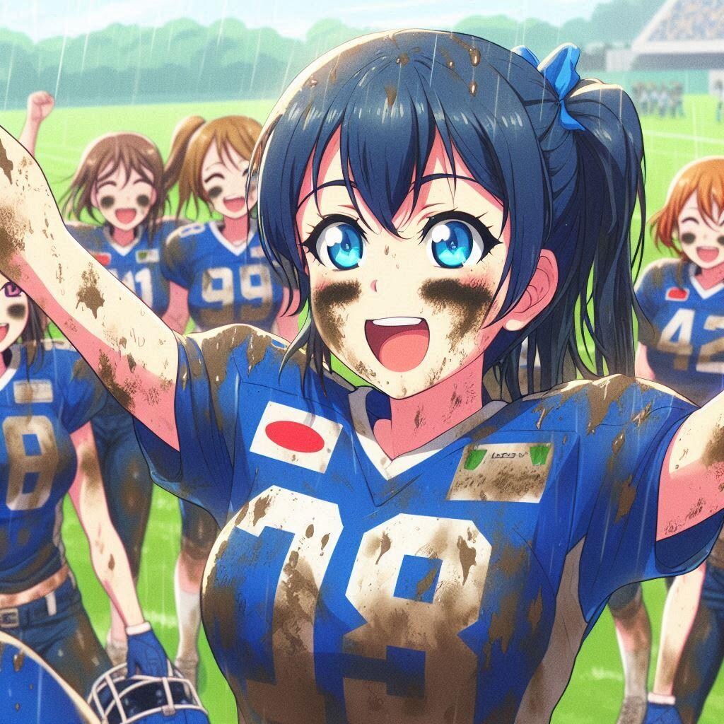 🏈泥まみれの女子アメフト 138