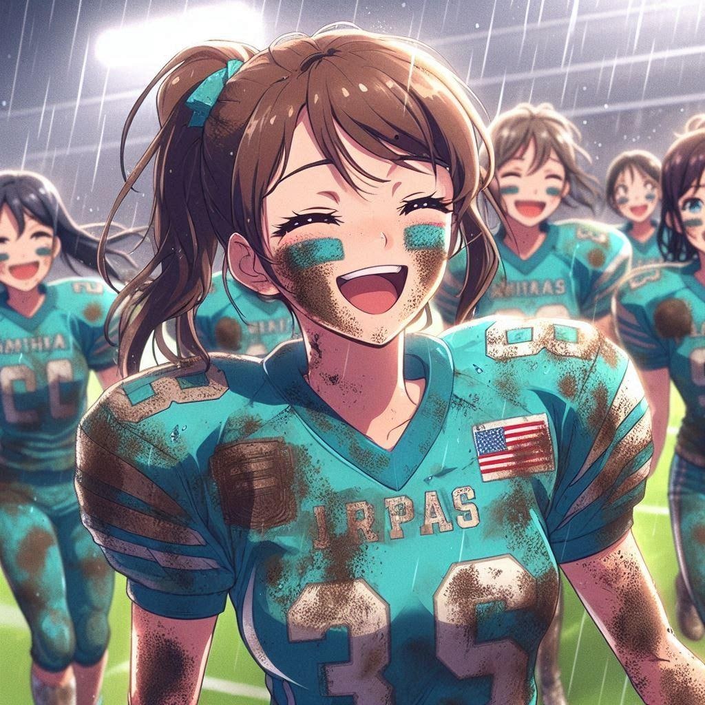 🏈泥まみれの女子アメフト 138