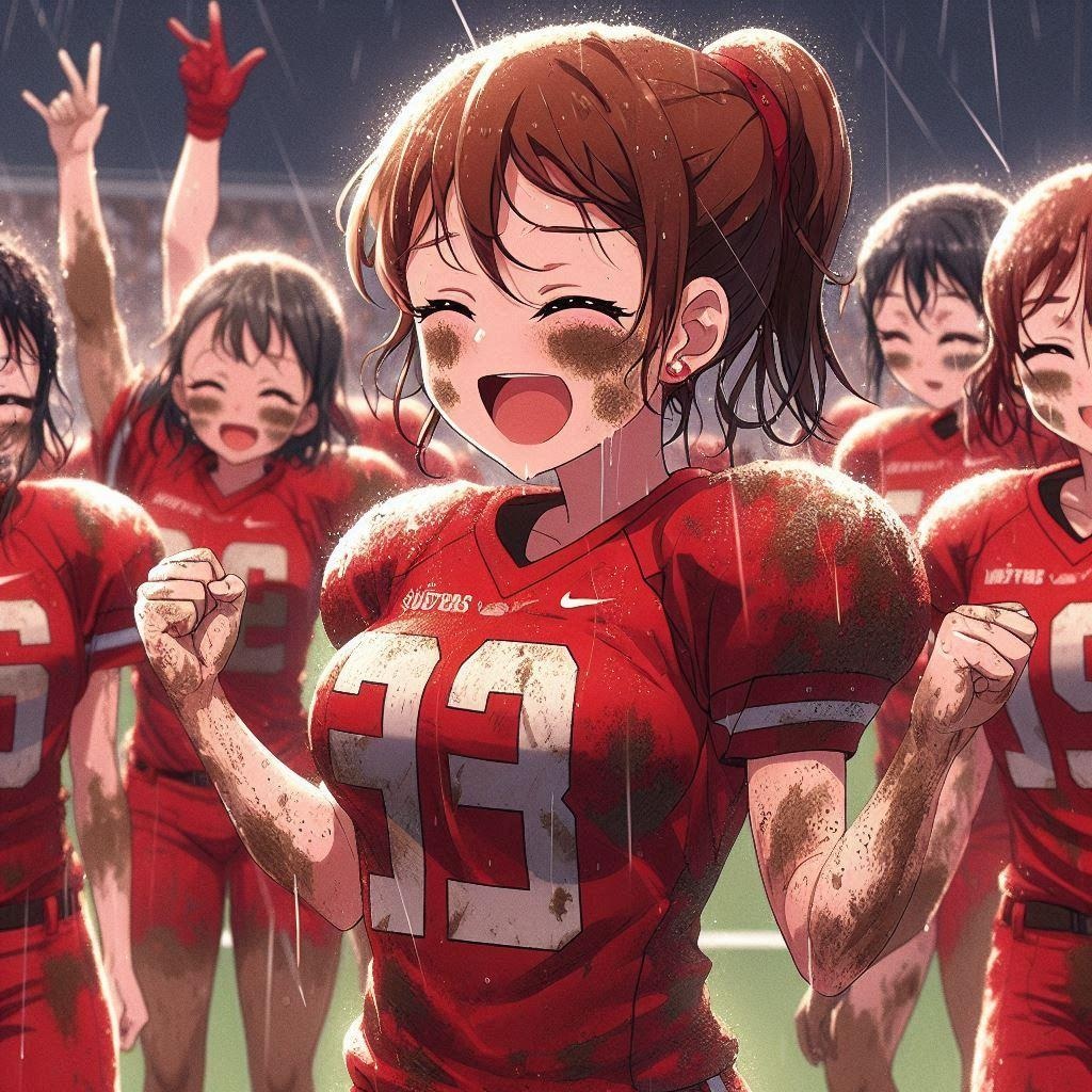 🏈泥まみれの女子アメフト 138
