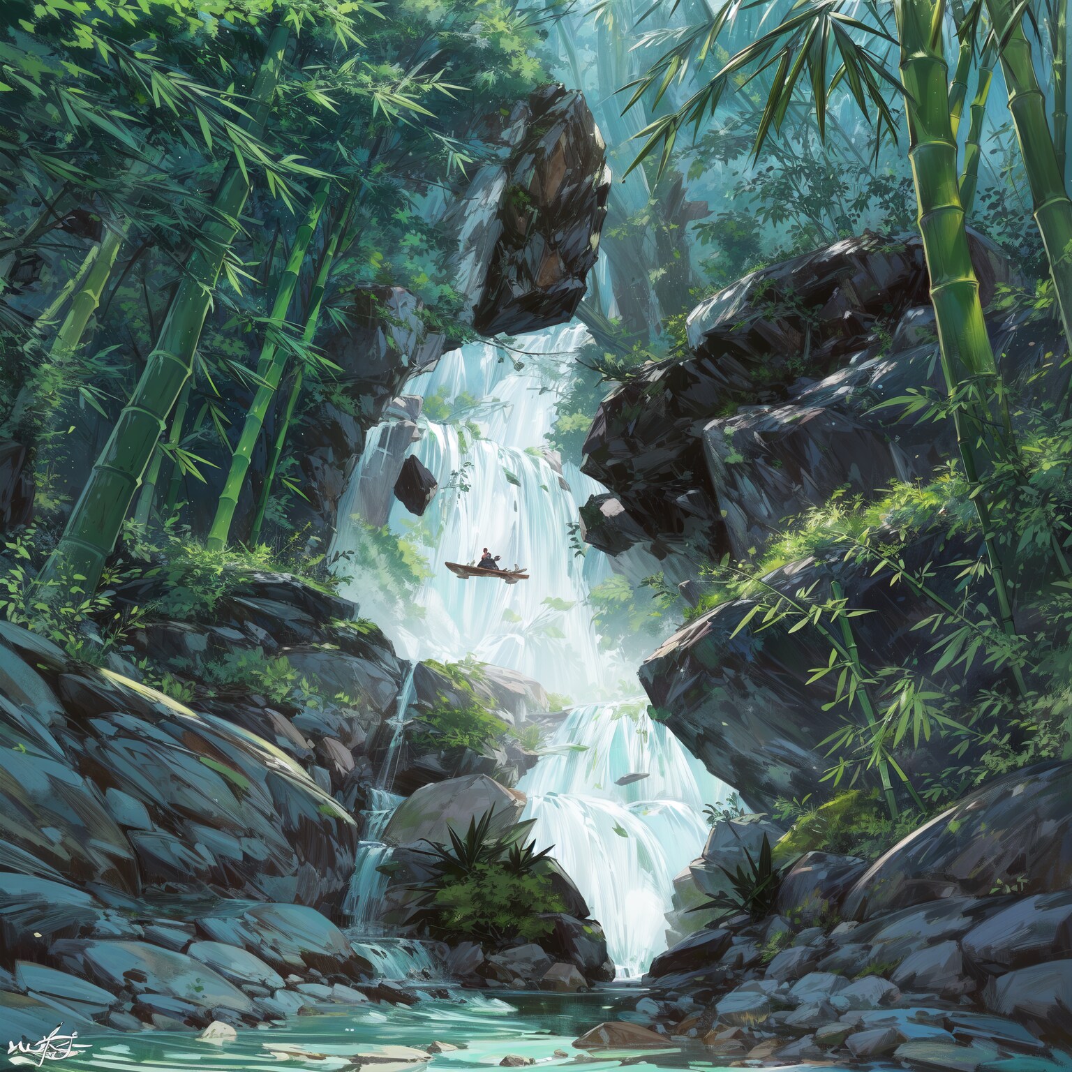 うさぎが見える竹林