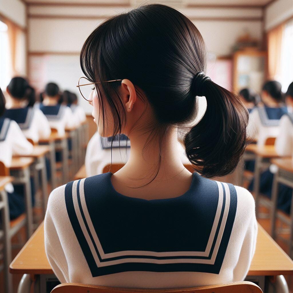 のびかちゃんのポニーテール