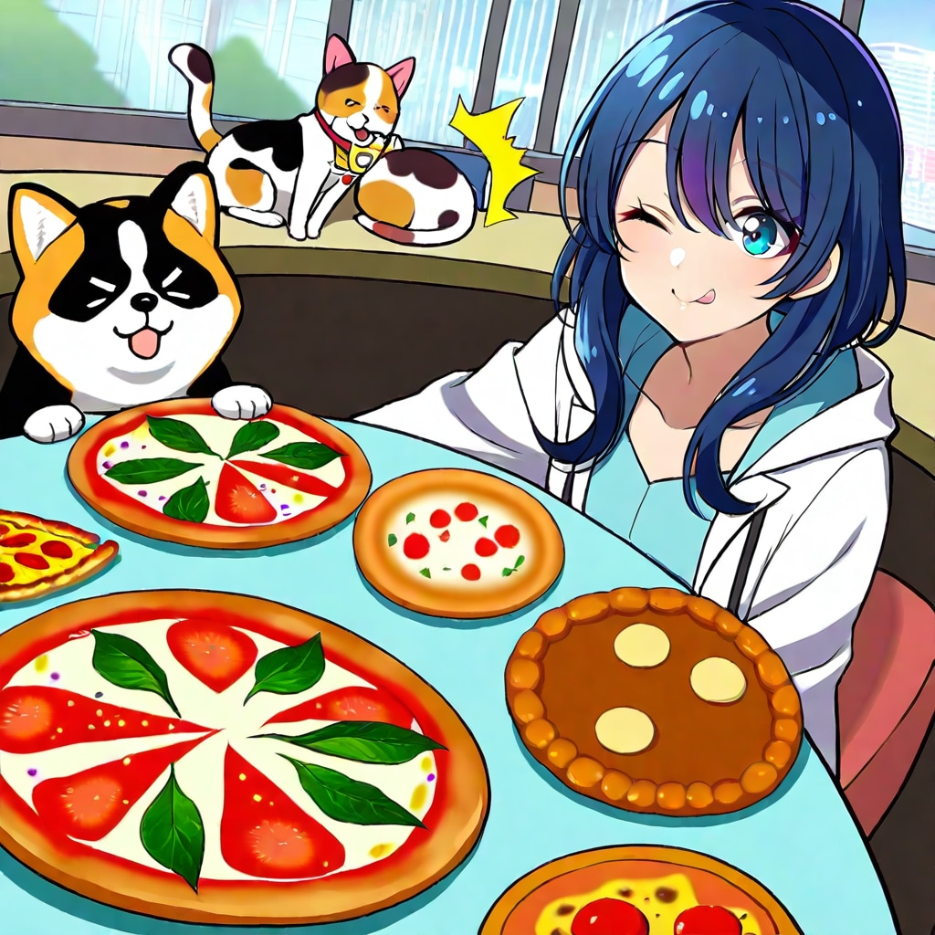 女医ちゃんとピザと犬