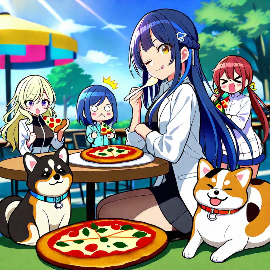 女医ちゃんとピザと犬