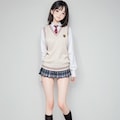 ニットベストJK立ち絵 2枚目