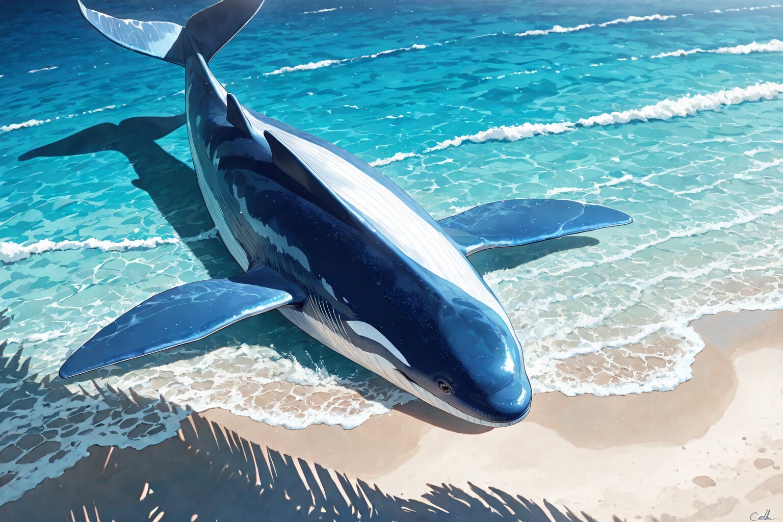 浜に打ち上げられちゃた・・ | の人気AIイラスト・グラビア