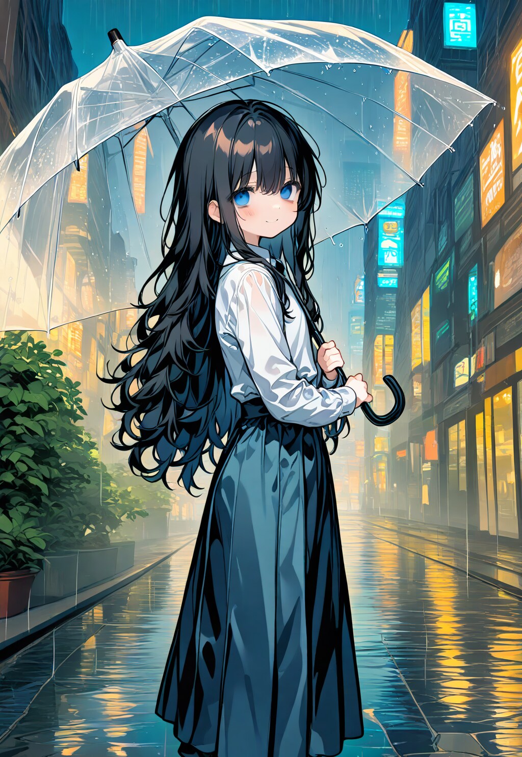 雨とビニール傘