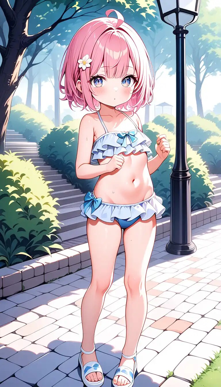 公園で水着