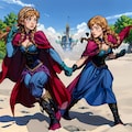 アナと雪の女王のアニメ風作画で描かれる魔法の城とアナの冒険 9枚目