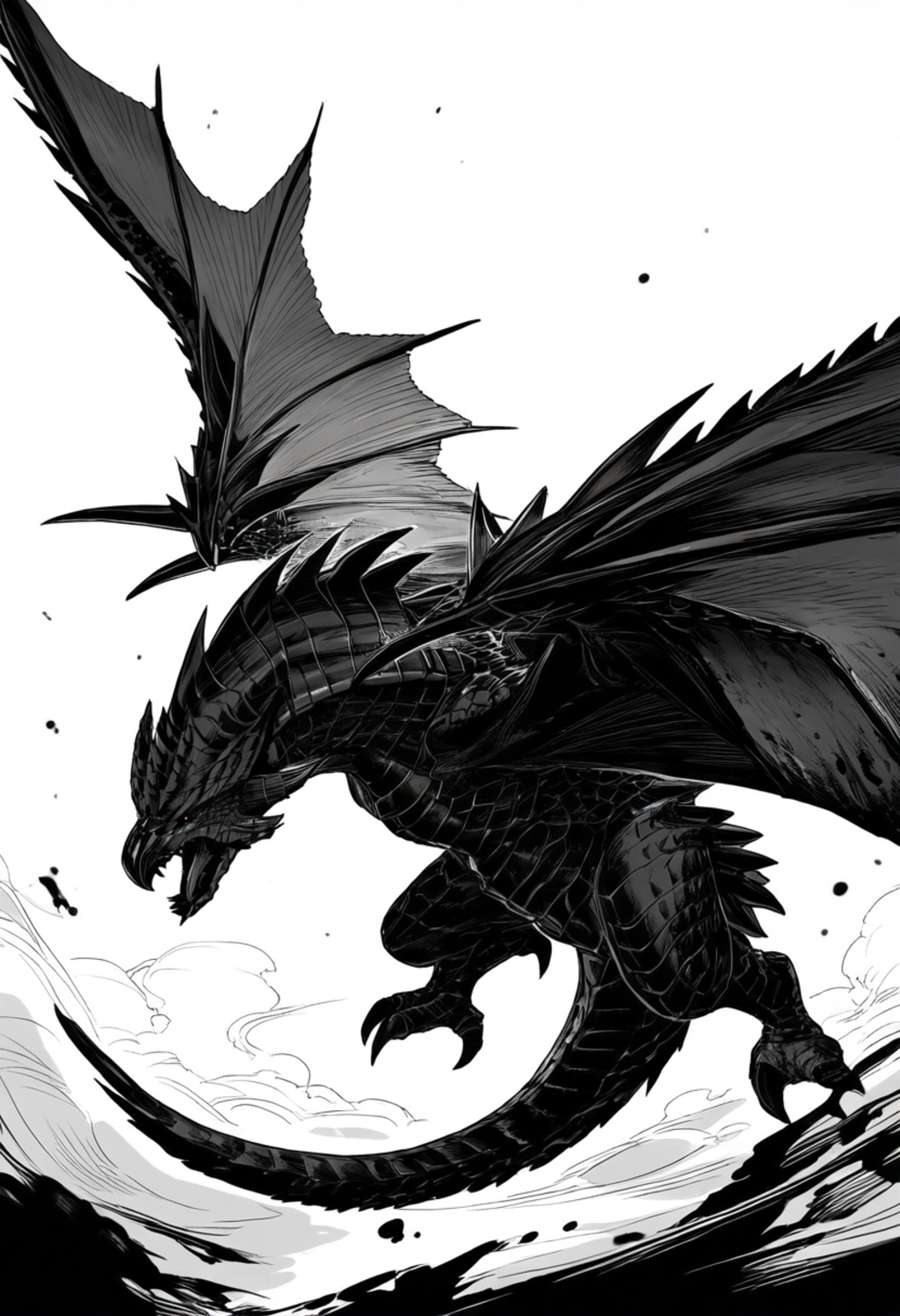 水墨画のリオレウス