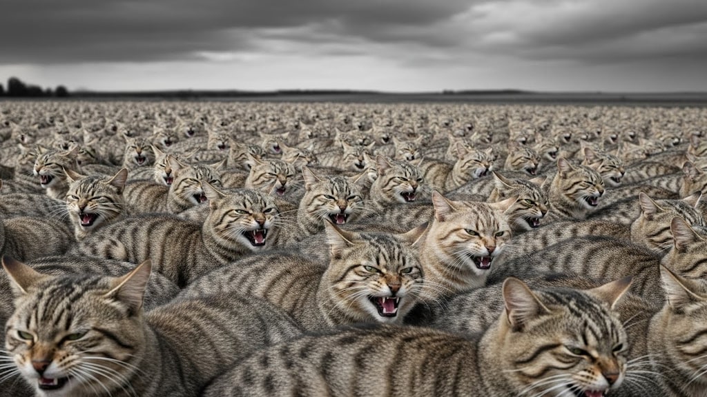 シマウ…シマネコの群れ