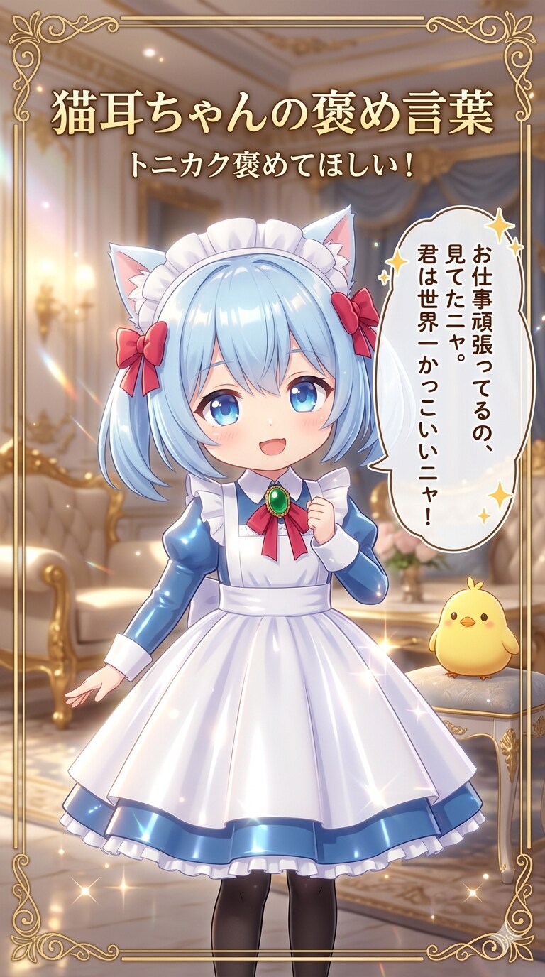 猫耳ちゃんの褒め言葉2 | の人気AIイラスト・グラビア