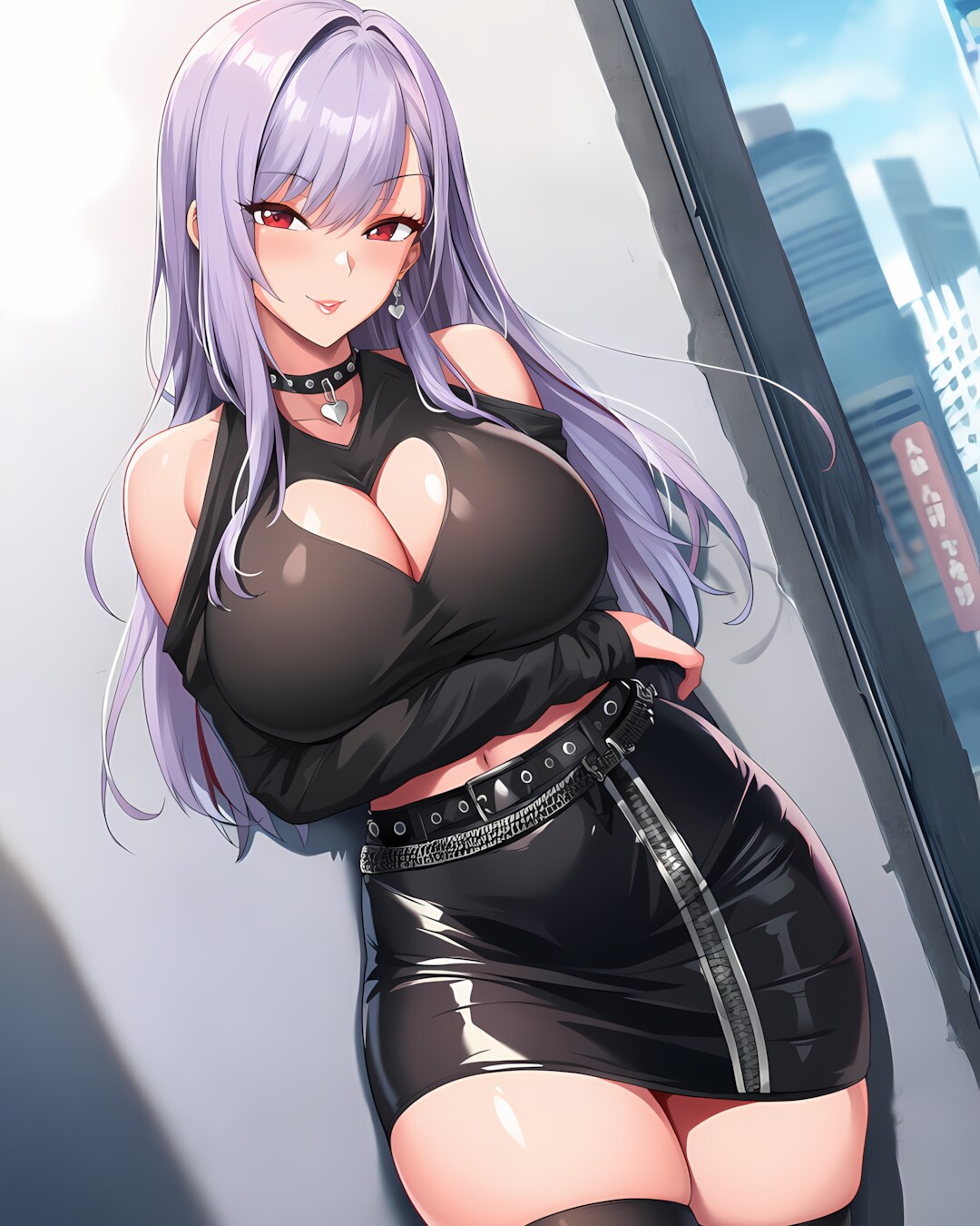 日曜、午後の街角で。ミレナさんの待ち合わせ🖤