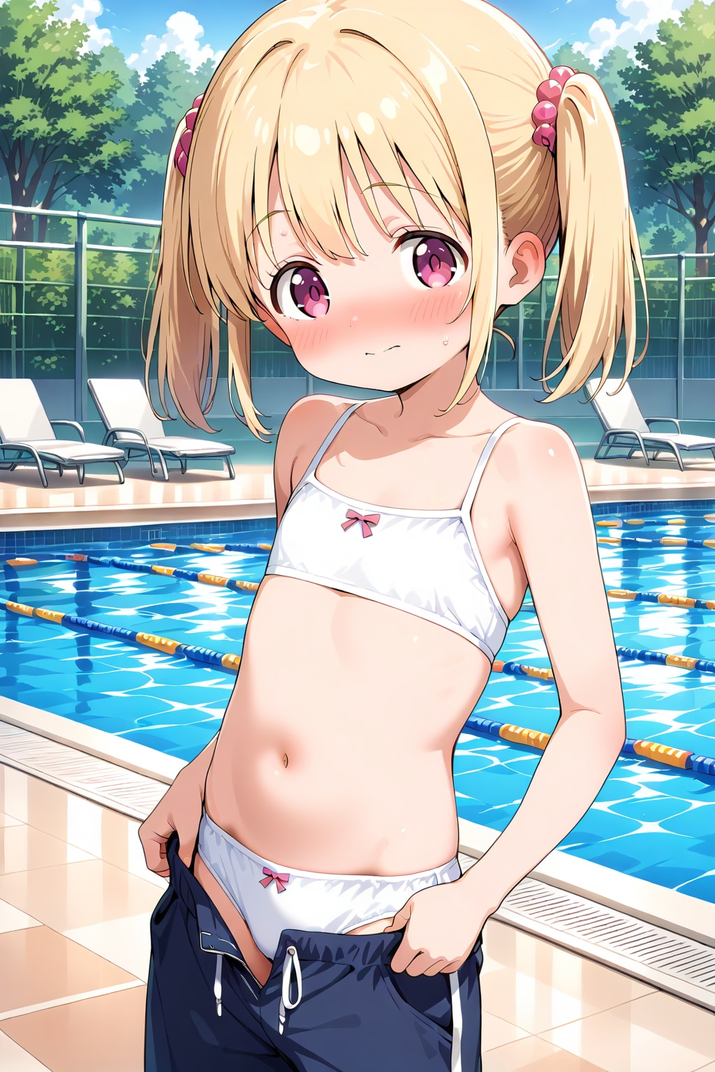 プールサイドでお着替えロリっ娘