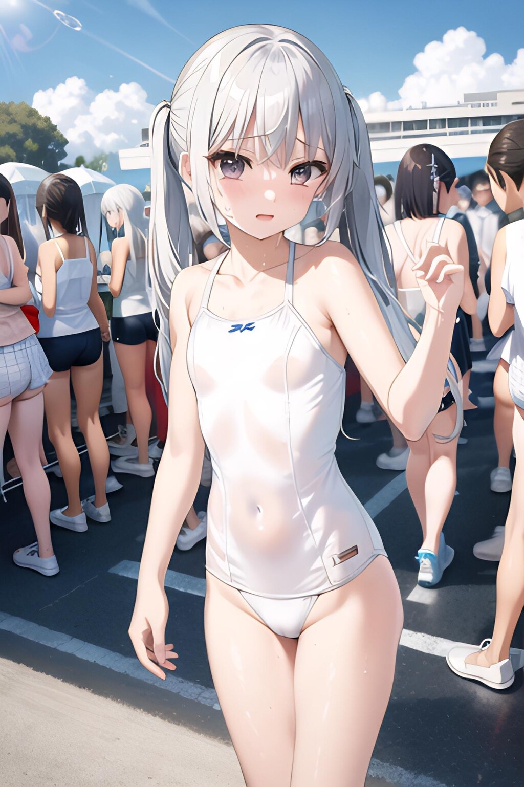 迷子水着少女