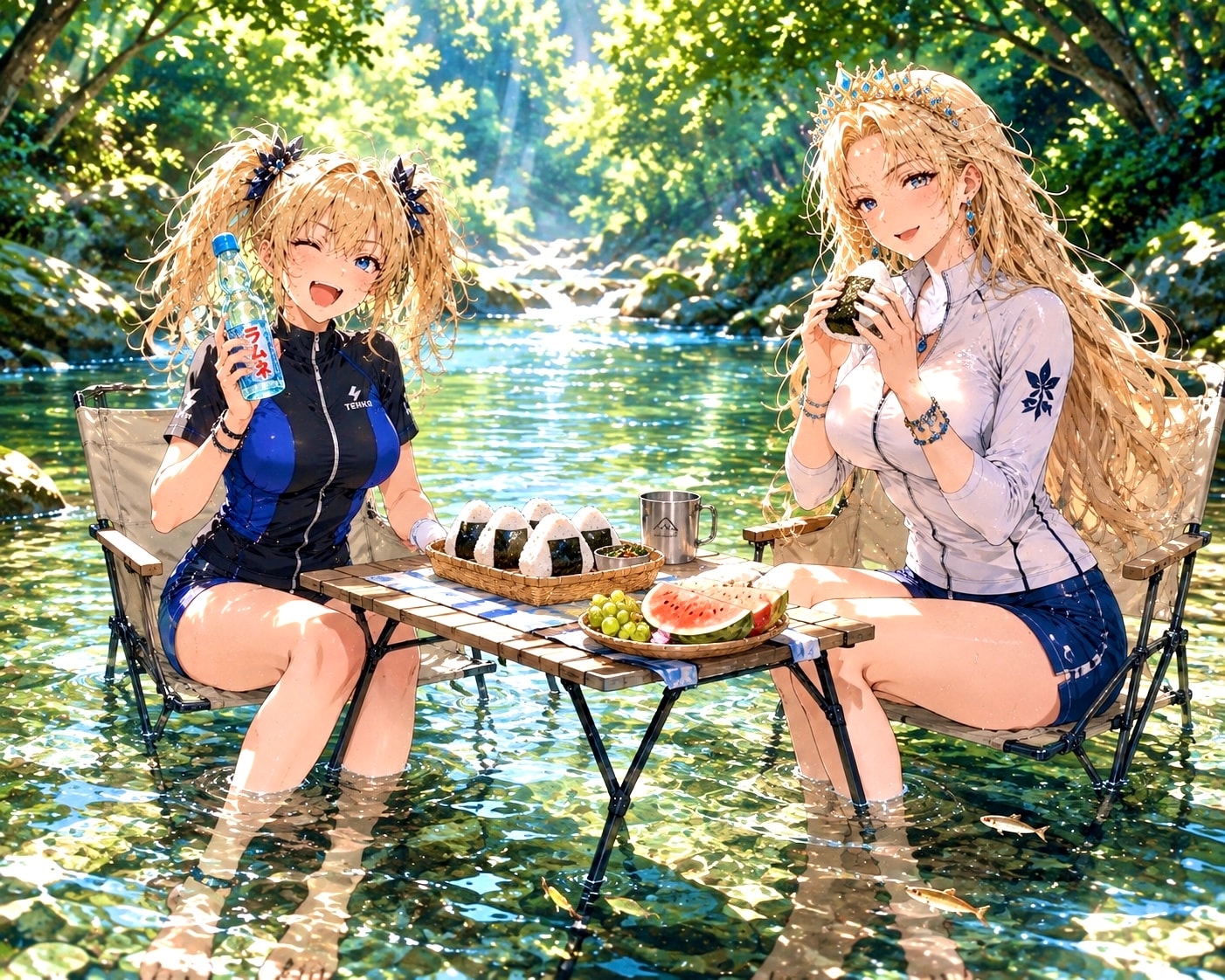 清流でランチ