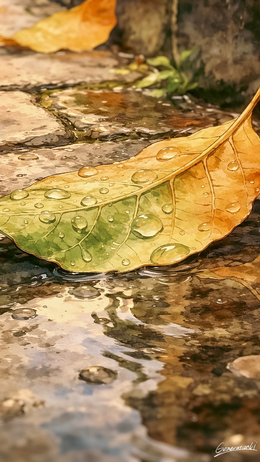 雨が残した宝石／スマホ壁紙アーカイブ | の人気AIイラスト・グラビア